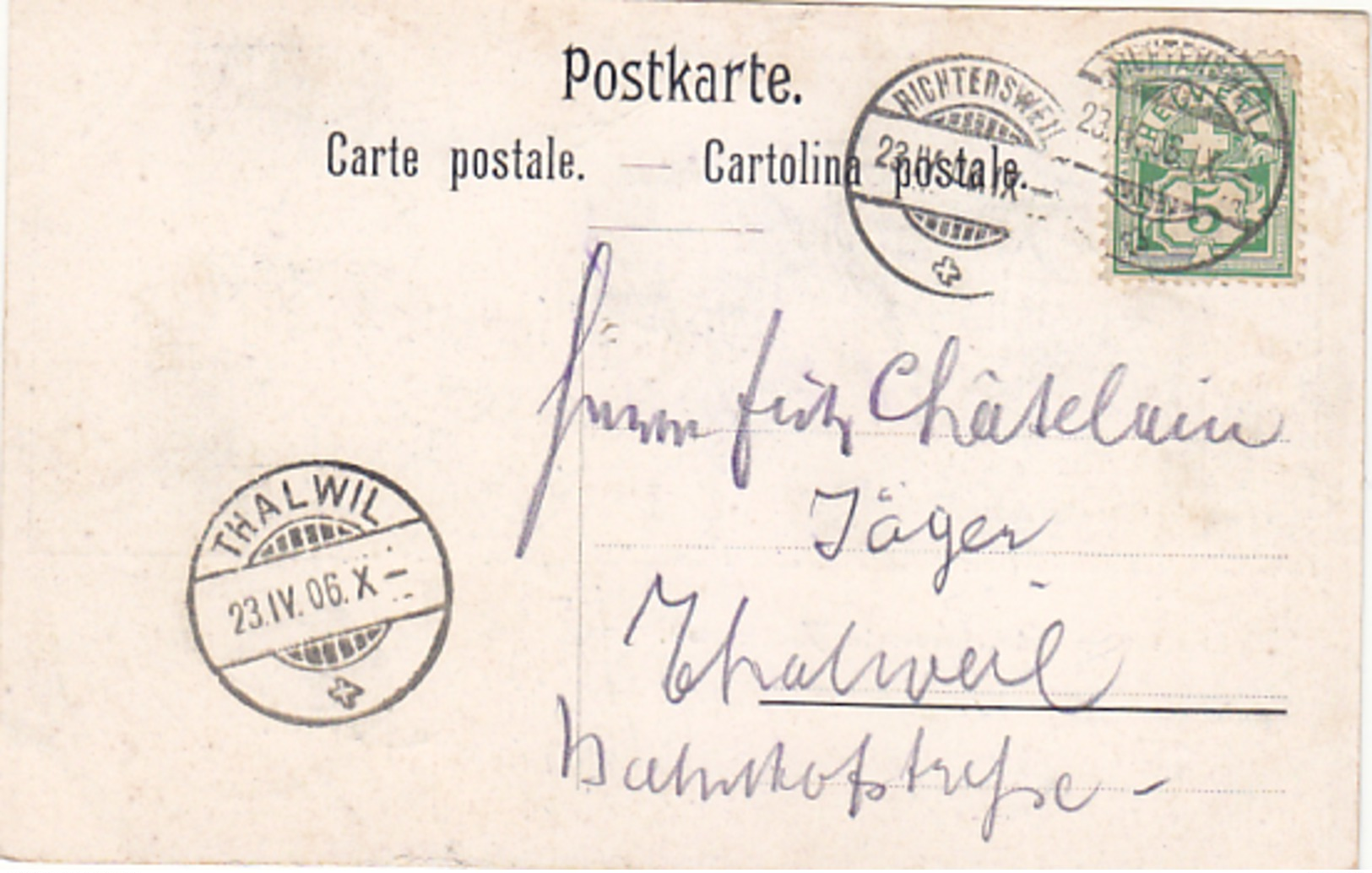 Richterswil - Gewidmet Vom Verkehrsverein - 1906    (P10-40708) - Richterswil