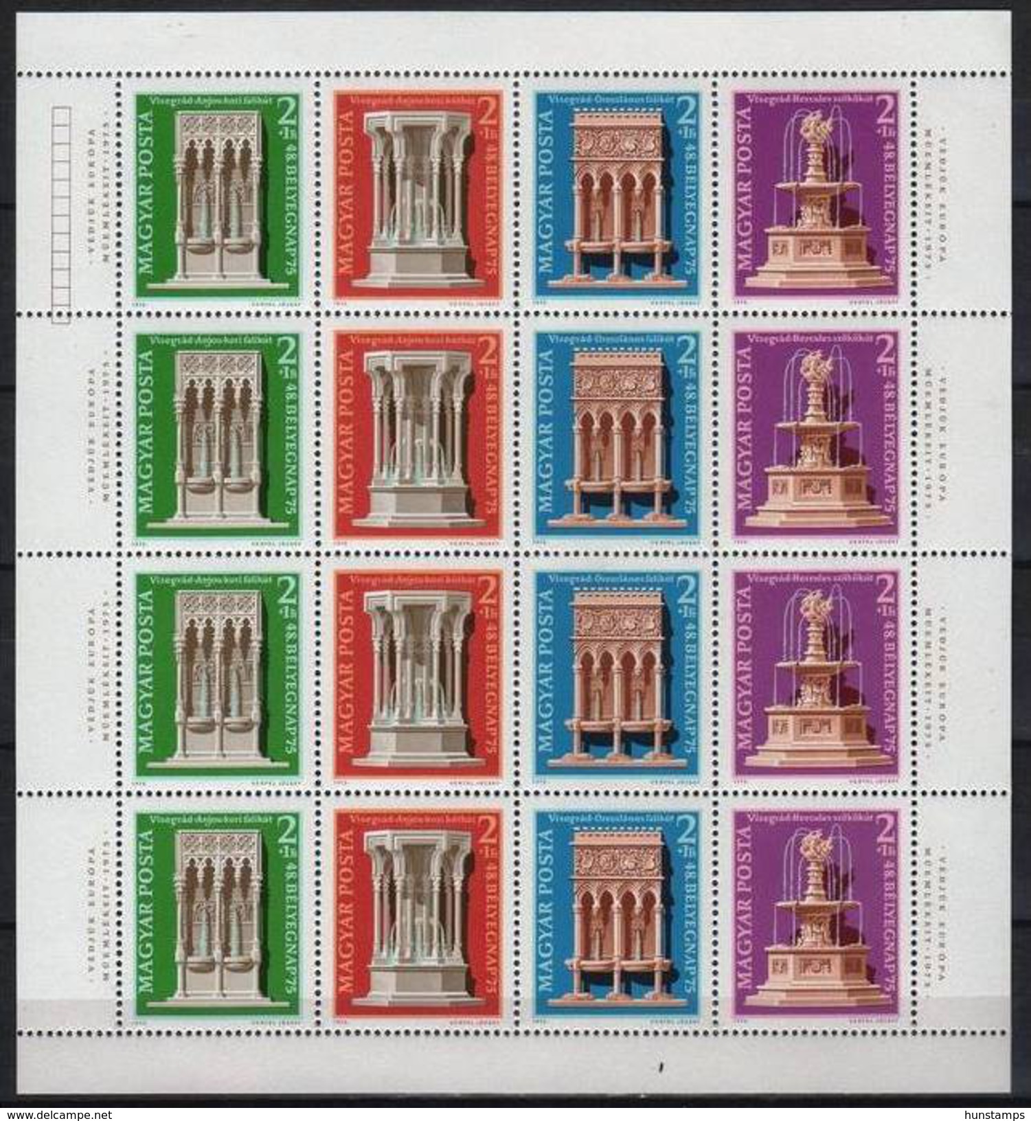 Hungary 1975. Stampday Set In COMPLETE Sheet MNH (**) Michel: 3060-3063 / 40 EUR +++++ - Feuilles Complètes Et Multiples