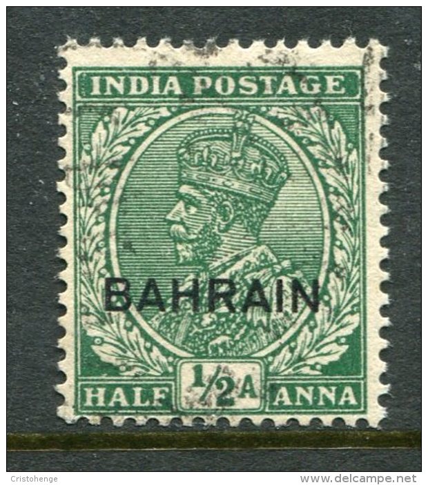 Bahrain 1934-37 KGV India Overprints - ½a Green Used (SG 15) - Bahrein (...-1965)