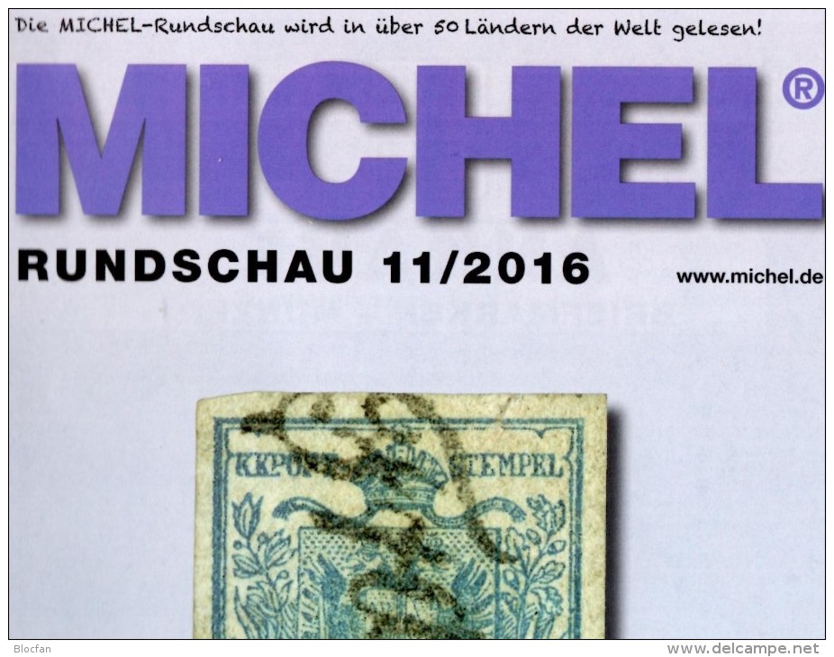 MICHEL Briefmarken Rundschau 11/2016 Neu 6€ New Stamps Of The World Catalogue/magacine Of Germany ISBN 978-3-95402-600-5 - Allemand