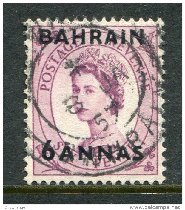 Bahrain 1952-54 QEII GB Overprints (Tudor Crown) - 6a On 6d Reddish-purple Used (SG 87) - Bahrein (...-1965)