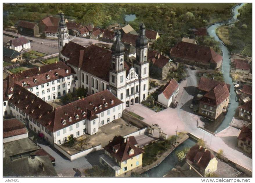 CPSM - EBERSMUNSTER (67) - Vue Aérienne Sur Le Quartier De L´Abbatiale Et Du Couvent Dans Les Années 60 - Ebersmunster