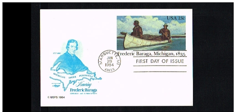 1984 - USA Postal Stationary FDC - Transport - Frederic Baraga - Michigan [HC112] - 1981-00