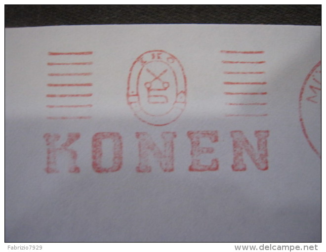 AM4 METER STAMP AFFR. MECCANICA - 1984 DEUTSCHE GERMANY MUNCHEN KONEN MODA TESSILE LOGO FORBICE FERRO DA STIRO - Tessili