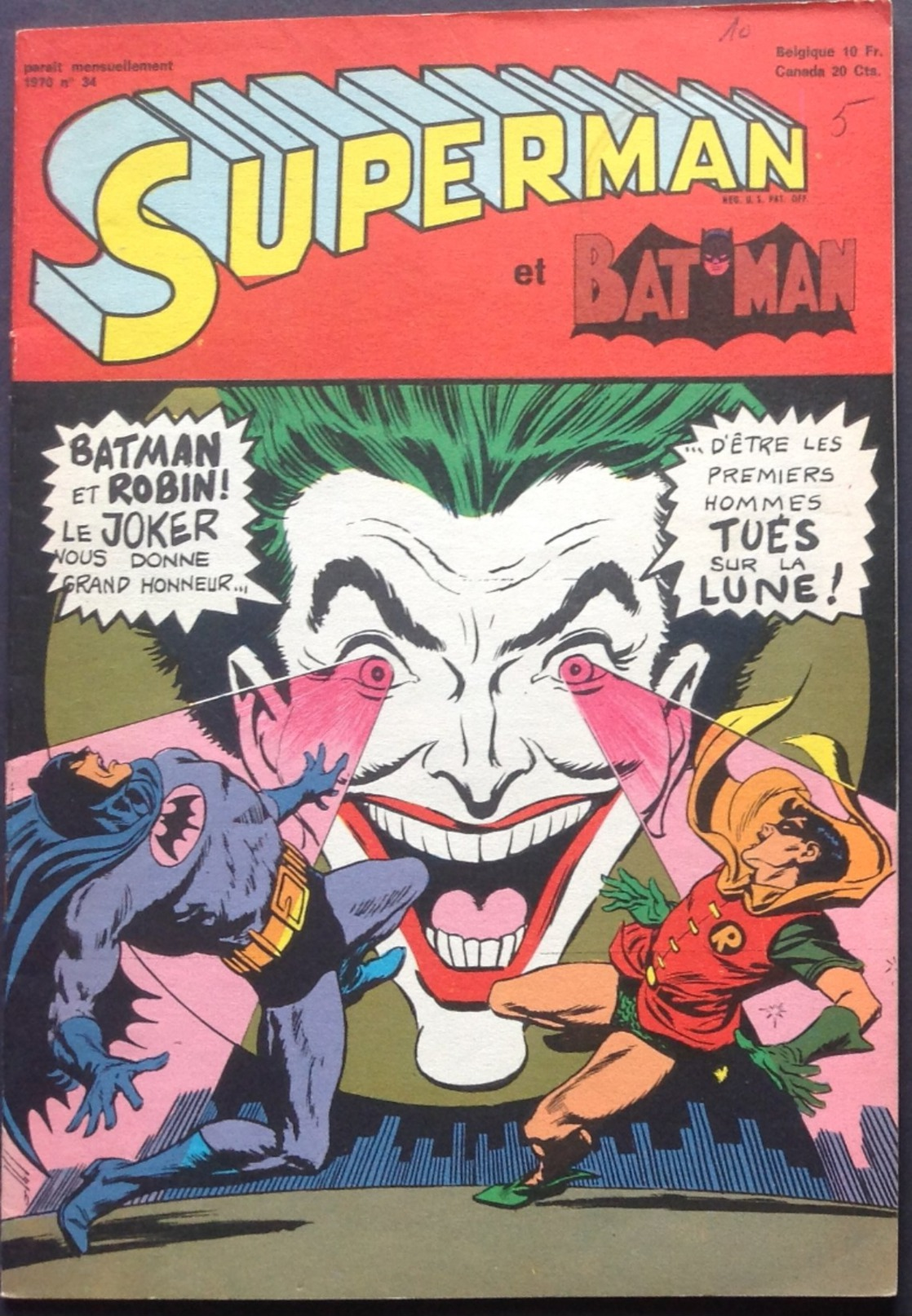 No PAYPAL !! : SUPERMAN Robin Et Batman 34 Révolte Esclave, Joker Lunatique...Éo 1970 (2ème Série) Interpresse Bruxelles - Superman