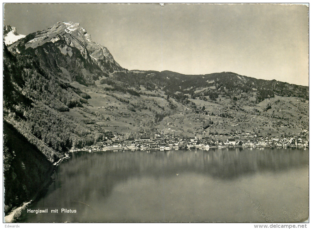 Pilatus, Hergiswil, NW Nidwalden, Switzerland RP Postcard Posted 1956 Stamp - Hergiswil