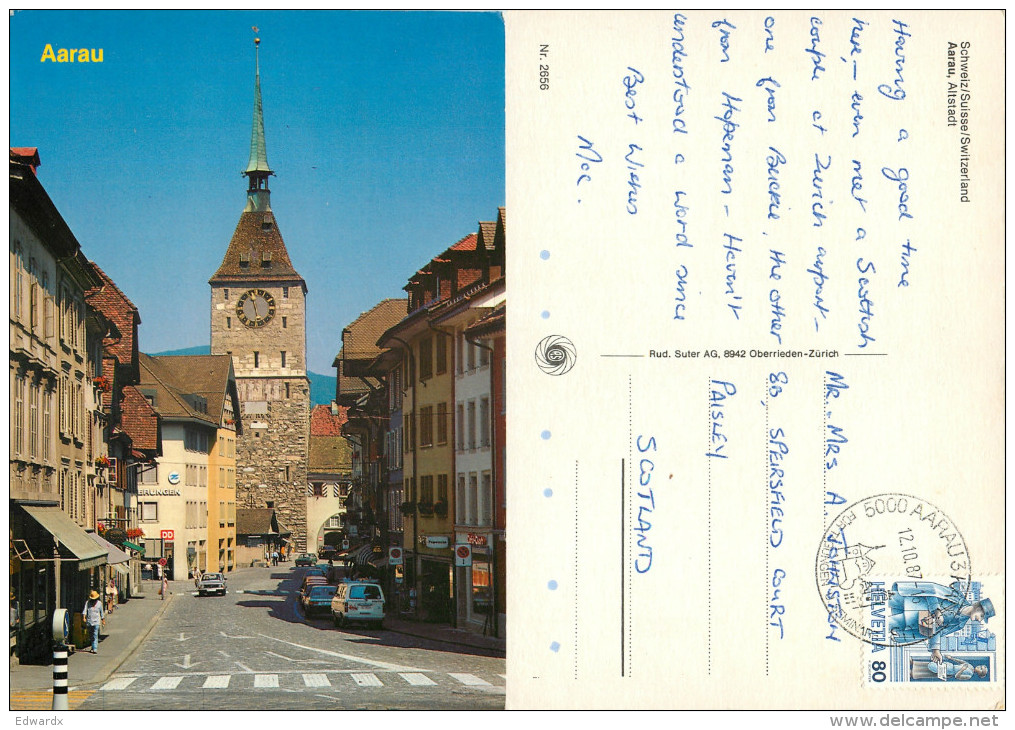 Aarau, AG Aargau, Switzerland Postcard Posted 1987 Stamp - Aarau