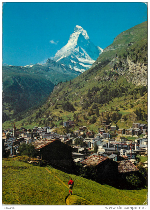 Matterhorn, Zermatt, VS Valais, Switzerland Postcard Posted 1978 Stamp - Zermatt