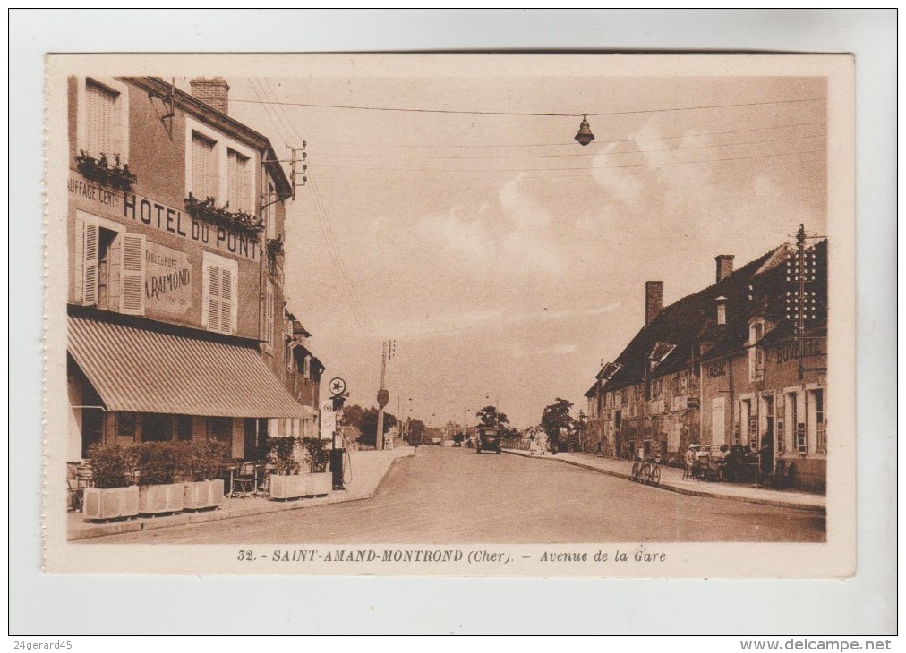 CPSM SAINT AMAND MONTROND (Cher) - Avenue De La Gare - Saint-Amand-Montrond