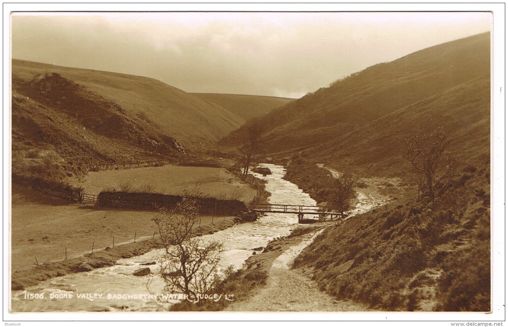 RB 1127 - Judges Real Photo Postcard - Doone Valley Badgworthy Water Somerset &amp; Devon - Minehead