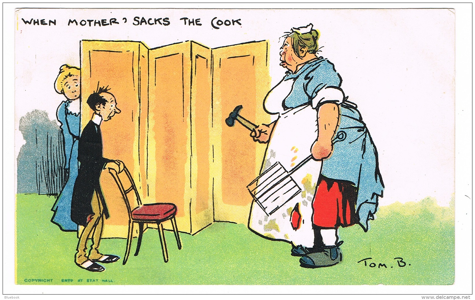 RB 1127 - Early Tom Browne Comic Postcard - "When Mother Sacks The Cook" - Fumetti