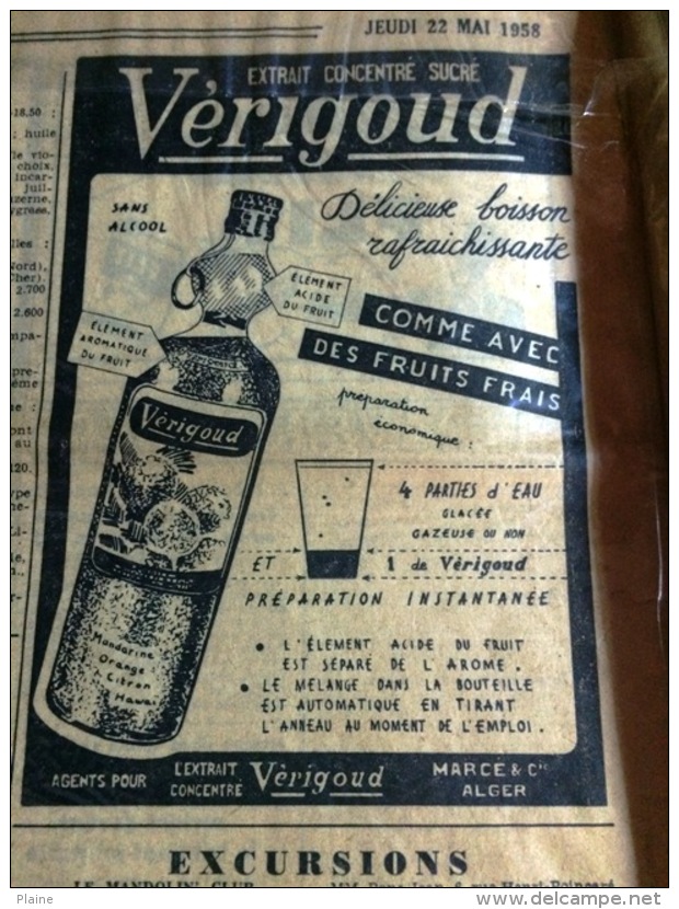 VERIGOUD-( Publicité Issue D'un Journal Ancien ( 1958) - Publicités