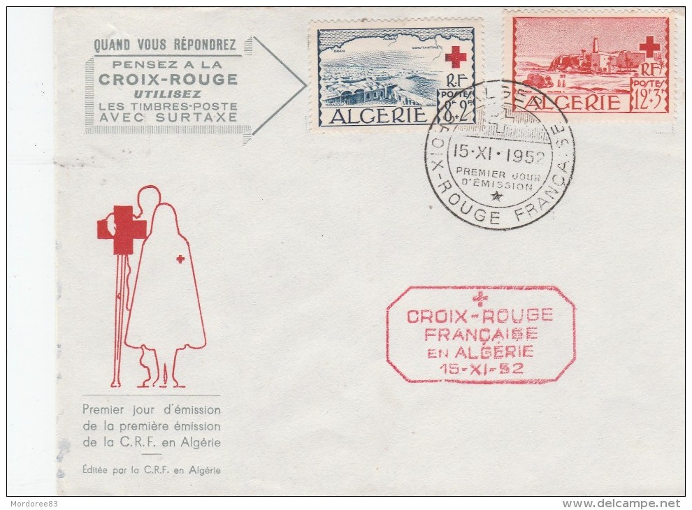 PREMIER JOUR CROIX ROUGE FRANCAISE 15/11/1952         TDA155 - FDC