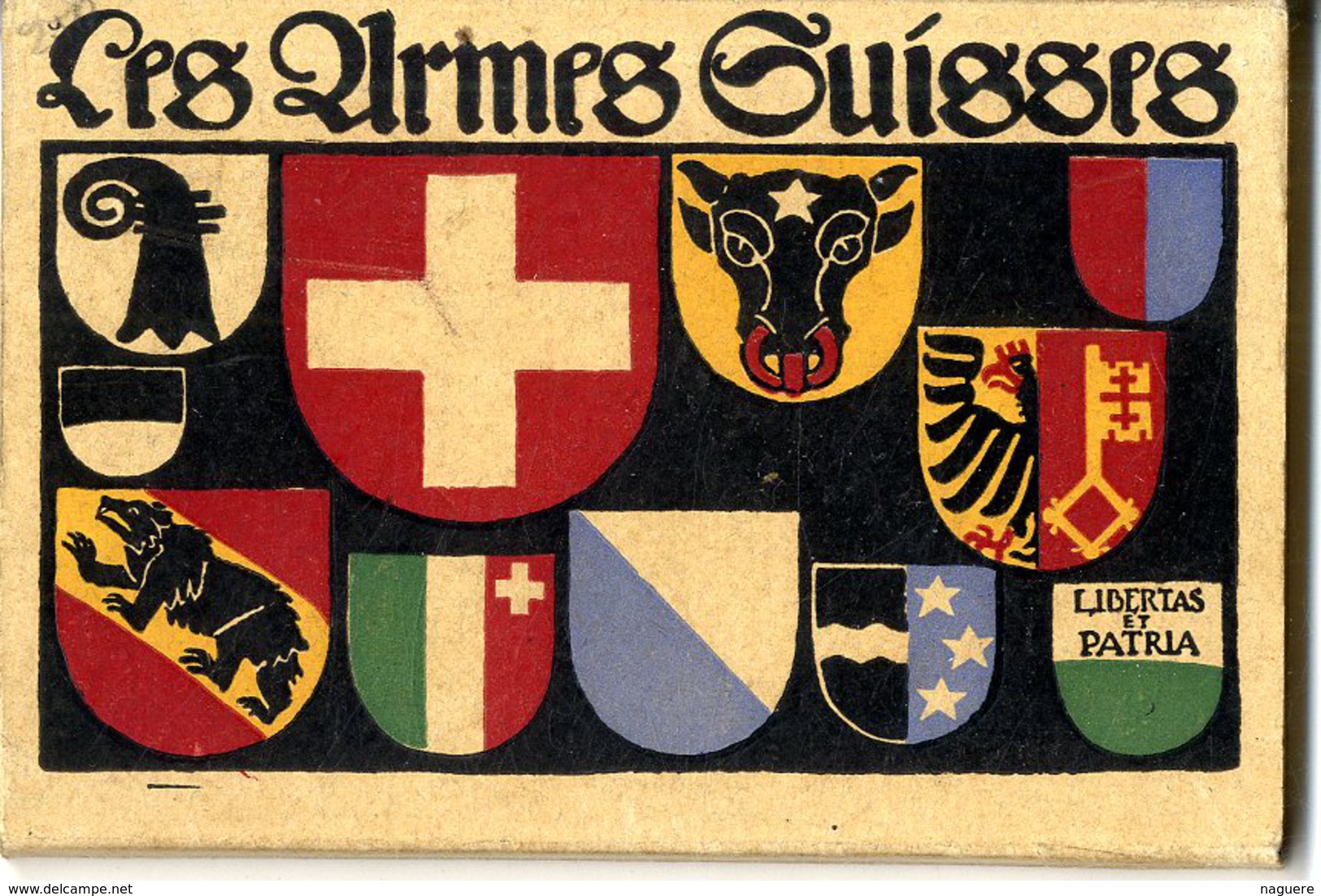 LES ARMES SUISSES  LIBERTAS ET PATRIA  -  BOITIRE CONTENANT 23 CARTES ANCIENNES  -  BLASONS DES PROVINCES SUISSE - Autres & Non Classés