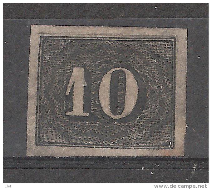 BRASIL / BRESIL / BRAZIL 1850 , Petits Chiffres , Yvert N° 11 A  , 10 R Noir Non Dentelé , Neuf * / MH, TB - Unused Stamps