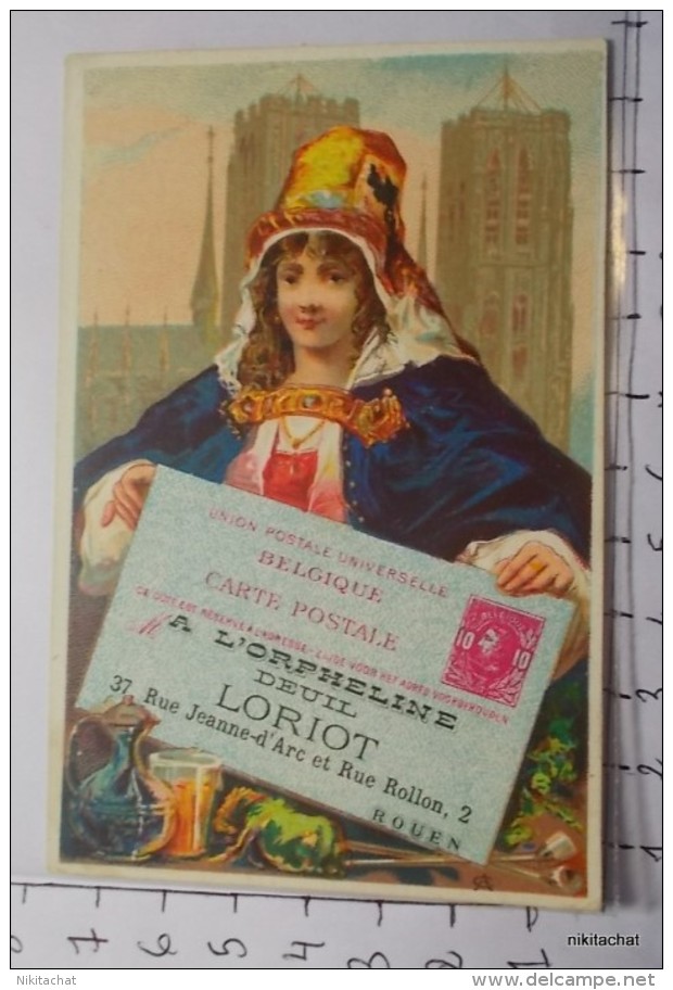 CHROMO "Union Postale Universelle-Belgique"-Dos Vierge - Altri & Non Classificati