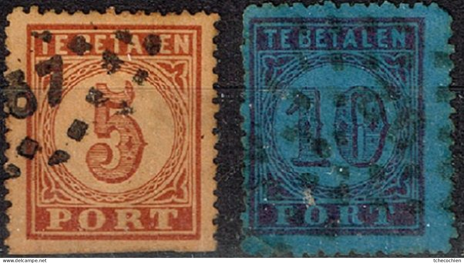 Pays-Bas - 1871 - Y&T - Taxe N° 1 Et 2 A, Oblitéré. N° 1 Bord Inférieur Coupé. - Postage Due