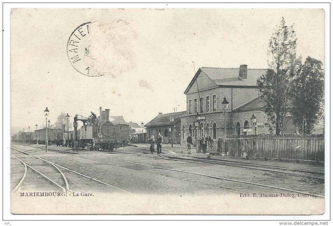 TOP CPA MARIEMBOURG ANIMEE, ANIMATION , INTERIEUR DE LA GARE, TRAIN LOCO LOCOMOTIVE, COUVIN, PROVINCE DE NAMUR, BELGIQUE - Couvin