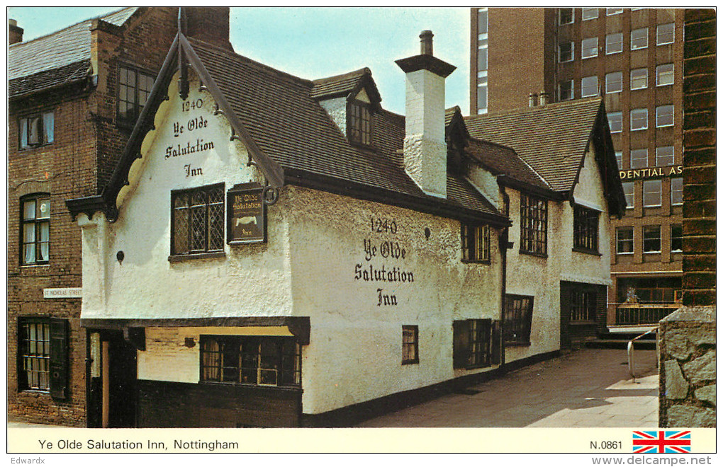 Ye Olde Salutation Inn, Nottingham, Nottinghamshire, England Postcard Unposted - Nottingham