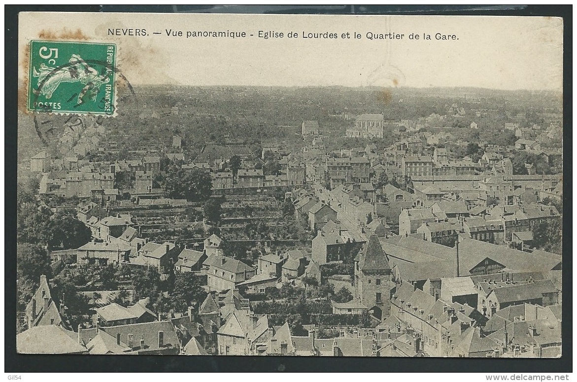 NEVERS - VUE PANORAMIQUE - EGLISE DE LOURDES ET LE QUARTIER DE LA GARE   - Obe2360 - Nevers