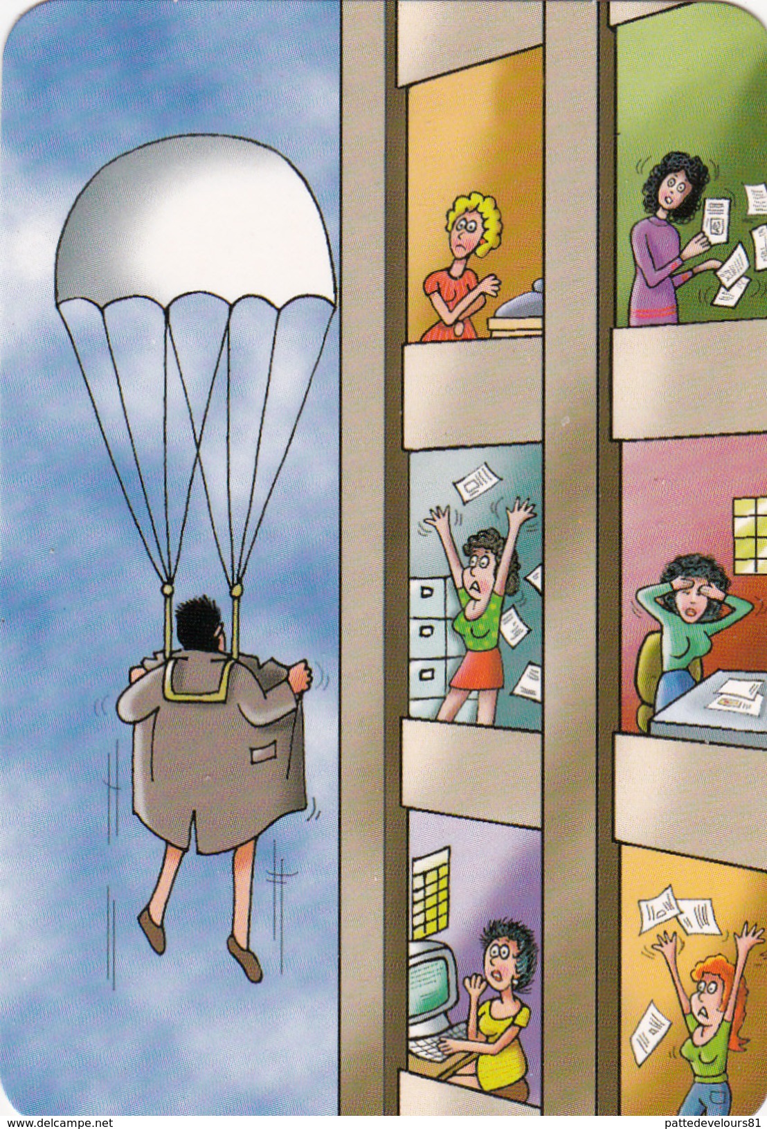 Mini Calendrier De Poche 6,8 X 9,8 Pin-up Sexy Grivoise Secrétaire Parachutiste Exhibitionniste Humour Année 2005 - Petit Format : 2001-...