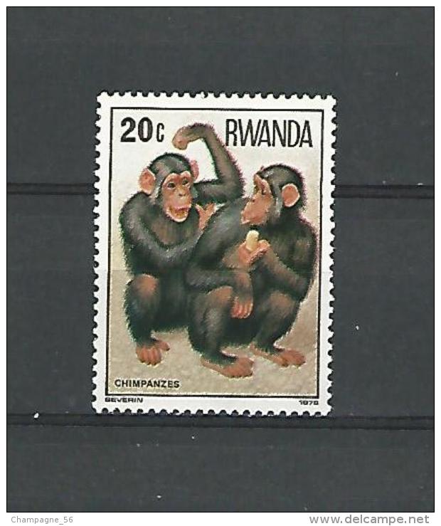 RWANDA ANNÉE  1978  CHIMPANZÉS 20C NEUF ** GOMME - Chimpanzees