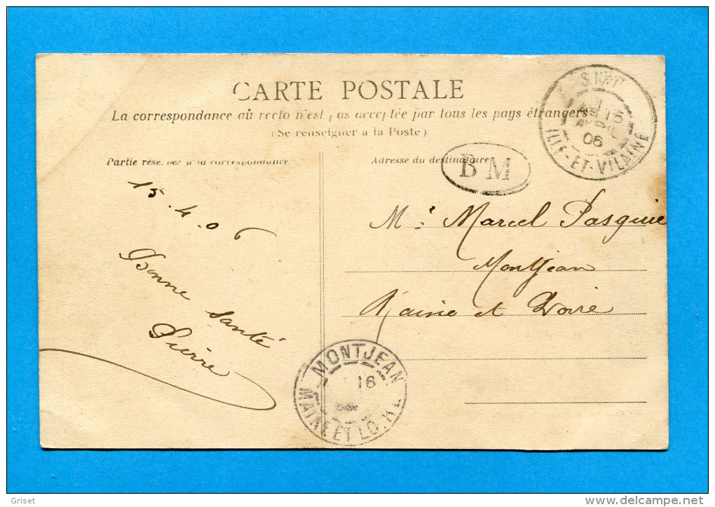 La Gacilly -pont Et Quai-gendarmerie-a Voyagé En 1906 "B M " édition Dechelette - La Gacilly