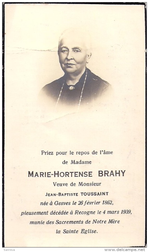 Gesves/Recogne - Brahy Marie.Hort.  1862/1939 - Devotion Images