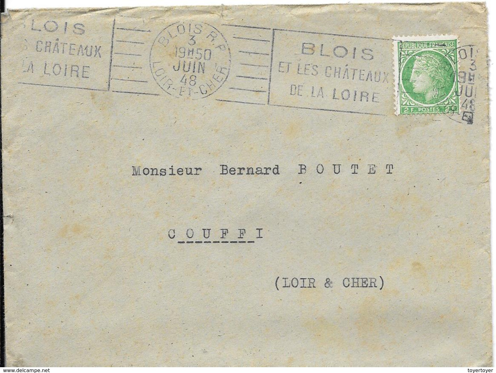 LF 871 Lettre De 1948 De Blois Timbre N°680 - 1921-1960: Periodo Moderno