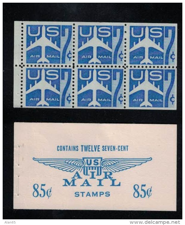 Sc#C51a Booklet Pane Of 6 MNH 7-cent Air Mail Postage Stamps Plus Front And Back Cover Of Booklet - 2b. 1941-1960 Unused
