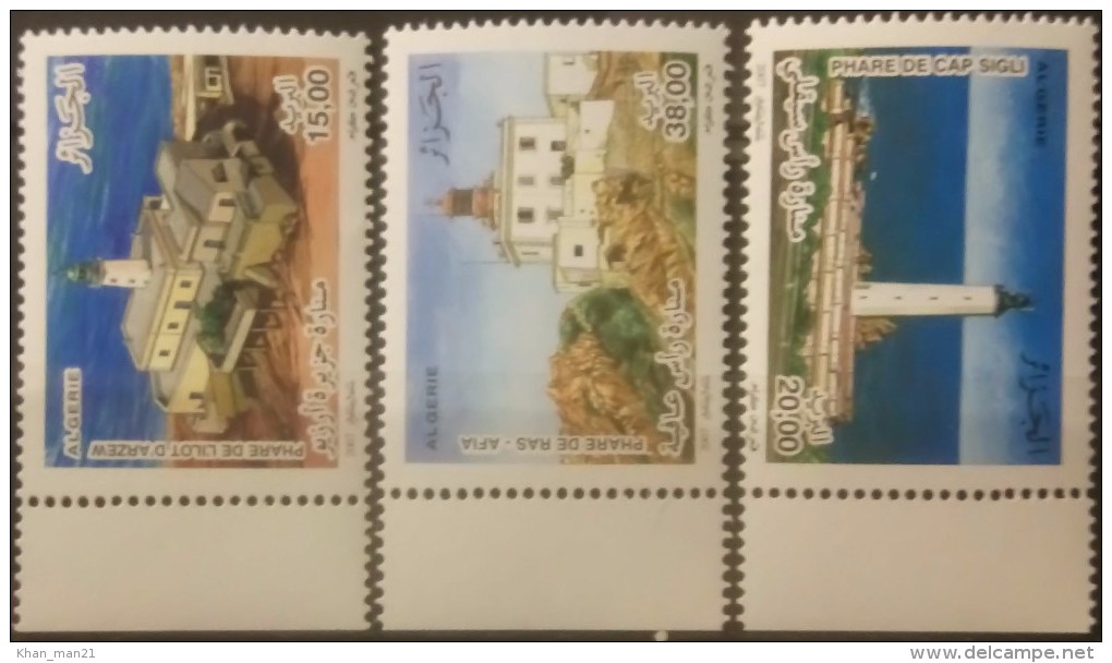Algeria, 2007, Mi. 1510-12, Y&T 1541-43, Sc. 1392-94, SG 1541-43, Lighthouses, MNH - Fari