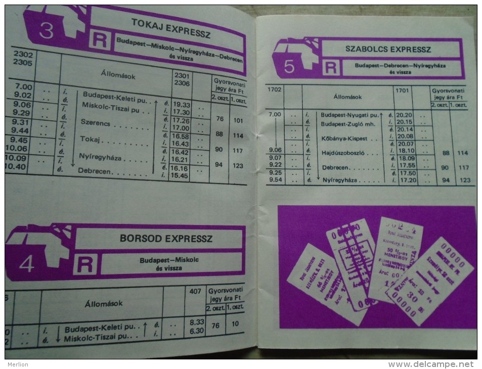 D142133  Small Booklet In Hungarian - TIMETABLE   Domestic Express Trains  Express National -1982/83 - Europe