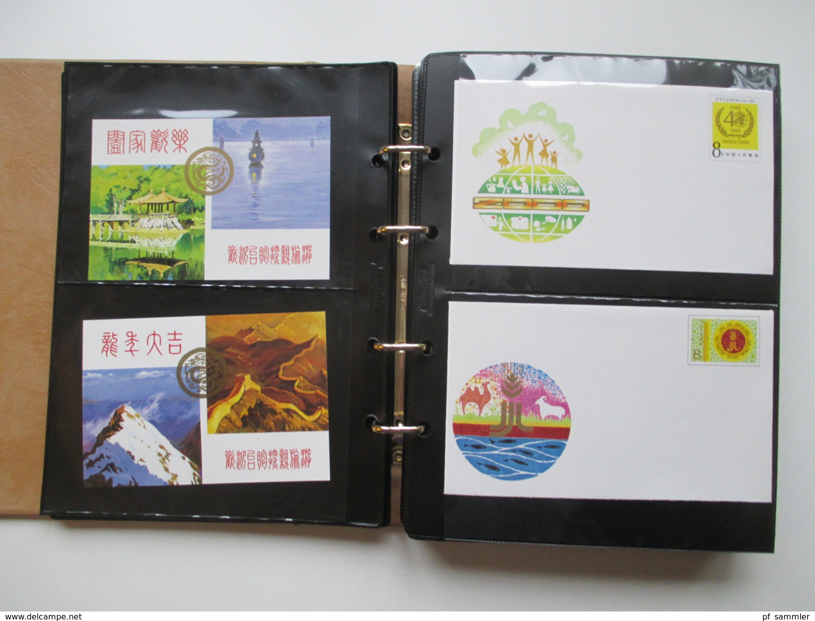China 1980 / 90er Jahre FDC / Blocks / Ganzsachen / Belege / Maximumkarten / 3 Numisbriefe!! ca. 160 Stück im Album!