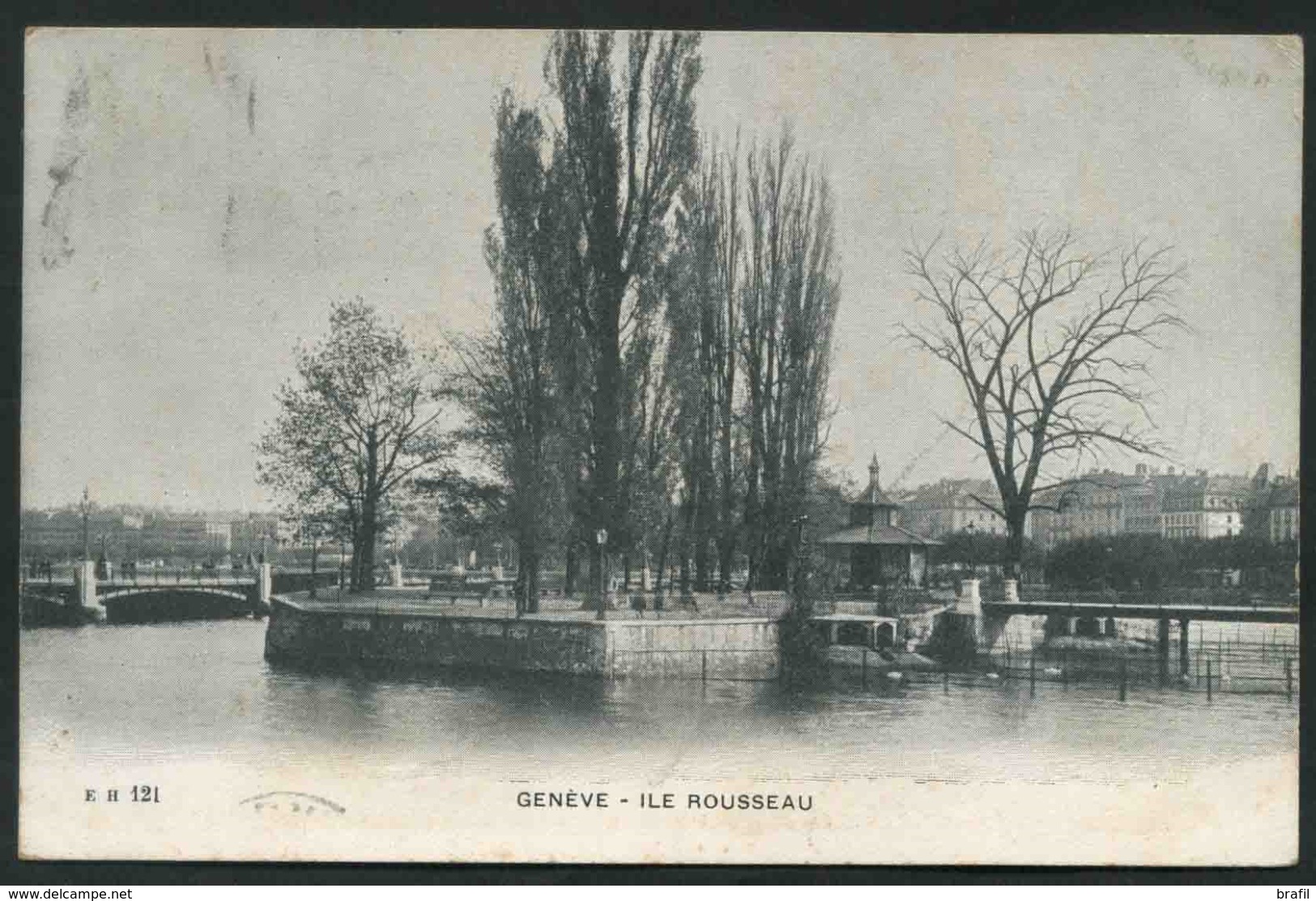 1907 Svizzera Geneve Ile Rousseau , Viaggiata - Genève