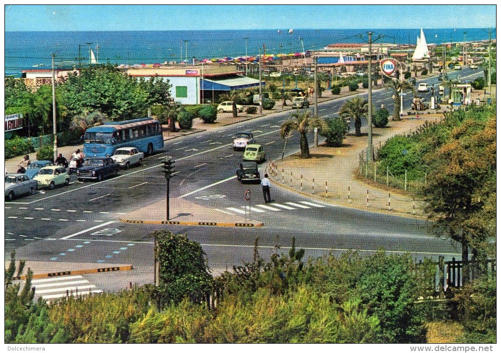 MARINA DI MASSA--VIALE LITORANEO-AUTOBUS AUTO-DISTRIBUTORE FINA-CINZANO - Massa