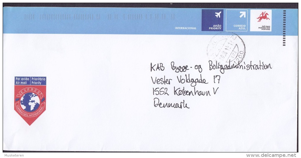 Portugal Internacional Air Mail Aviao Priority EXPRÉS PP Pré-Pago CHIA SOL (Lisboa) 2006 Cover Letra Denmark (2 Scans) - Lettres & Documents