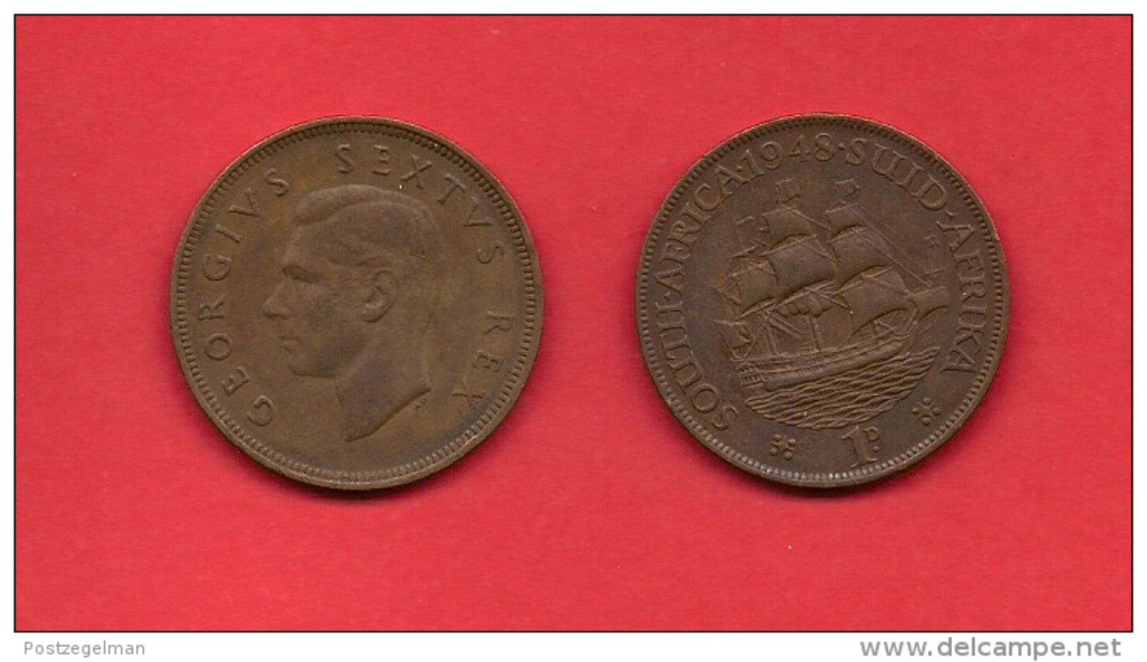SOUTH AFRICA, 1948,  Circulated Coin, 1 Penny, George VI, Km 34.1, C1429 - South Africa