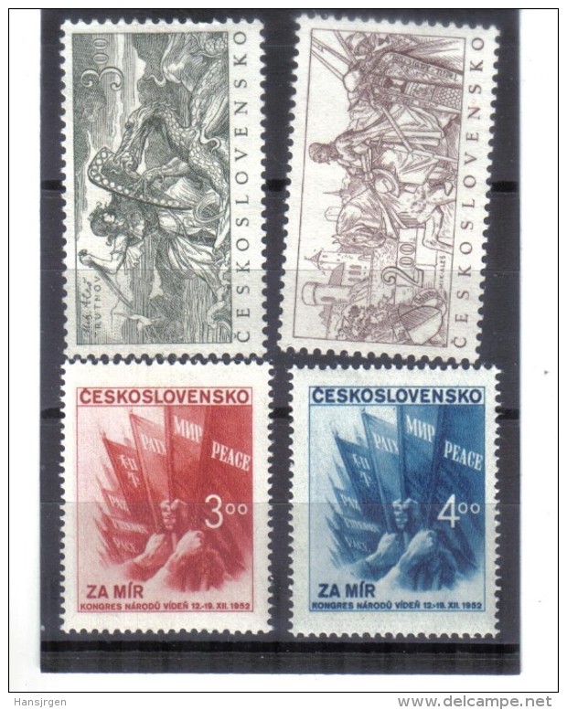 BAU1283 TSCHECHOSLOWAKEI CSSR 1952 MICHL  772/75 ** Postfrisch Siehe ABBILDUNG - Unused Stamps