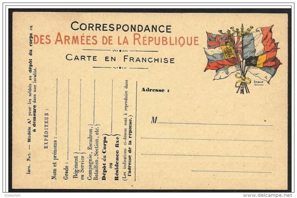 Francia/France: Franchigia Militare, Military Franchise, Franchise Militaire. Bandiere, Flags, Drapeaux - Enveloppes