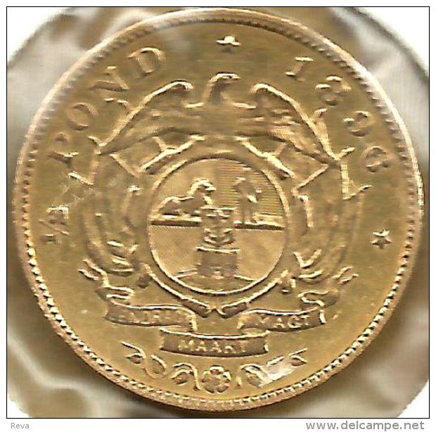 SOUTH AFRICA 1/2 POND SHIELD FRONT MAN BOER HEAD BACK 1896 KM? AU GOLD VF/EF READ DESCRIPTION CAREFULLY !!! - South Africa