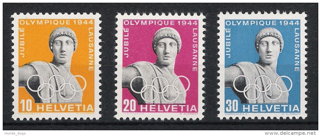 Schweiz Helvetia 1944 Mi# 428-30 ** MNH Sport Olympische Spiele Olympics - Ungebraucht