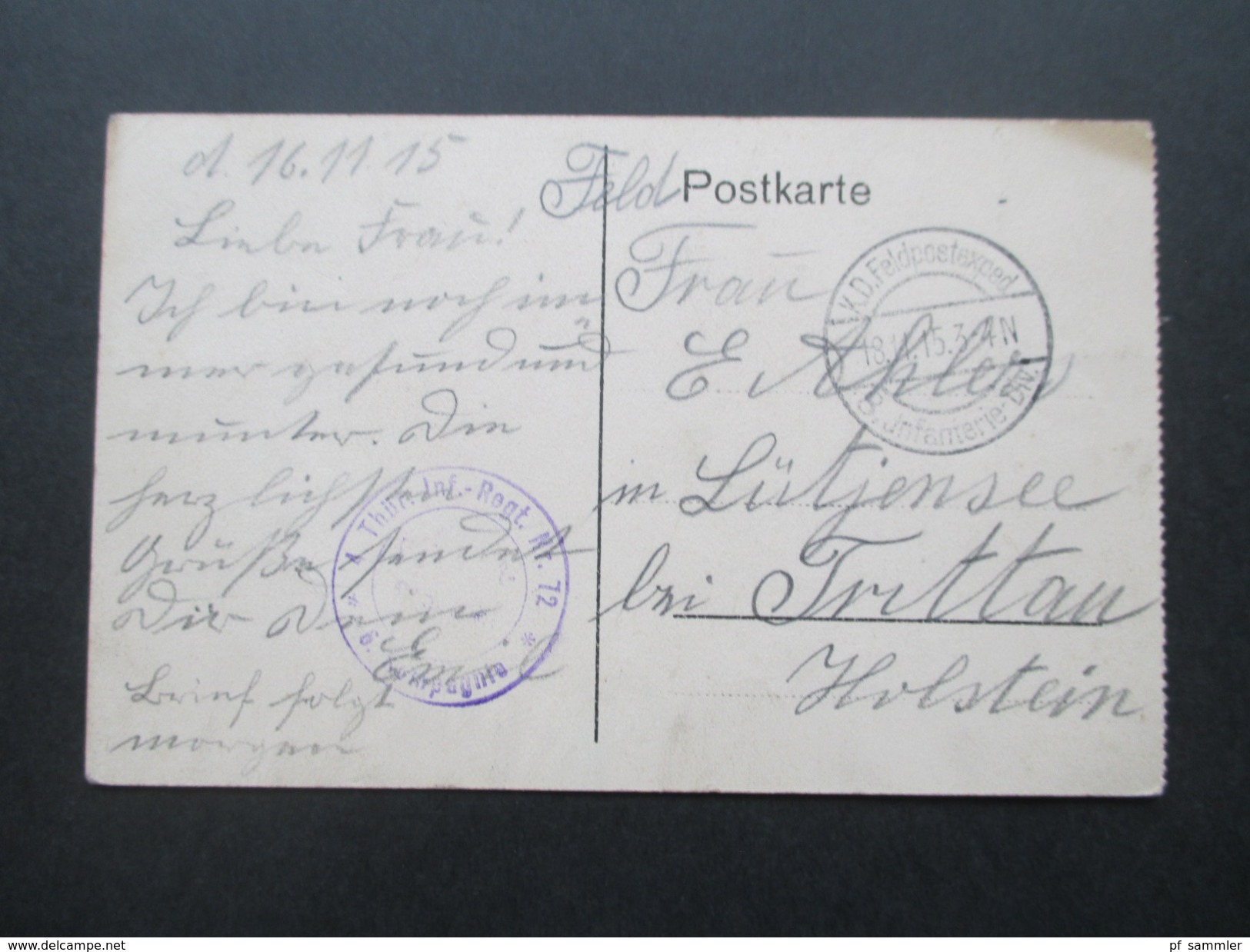 AK Feldpost 1. WK Frankreich 1915 Noyon (Oise) Der Platz St. Jakob. Frankreich Feldzug. Thür. Inf. Rgt. Nr. 72 - Noyon