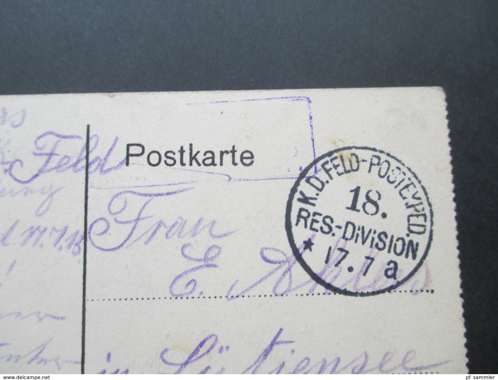 AK Feldpost 1. WK Frankreich 1915 Noyon (Oise) Stadthaus. Pionier Stab Strassenbauabteilung - Noyon