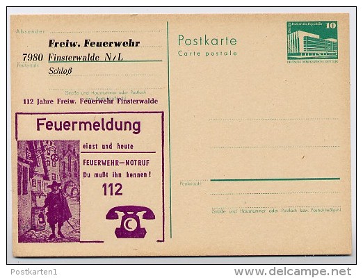 DDR P84-56a-84 C100 Postkarte Zudruck FEUERWEHR Finsterwalde ** 1984 - Private Postcards - Mint