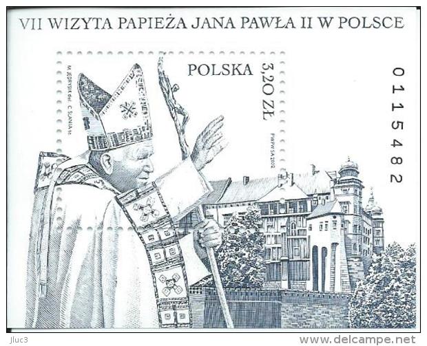 ZPOLBn158 - POLOGNE 2002 - Bloc N°158 (YT) - Neuf** - MNH - 7ème Visite De S.S. Le Pape Jean-Paul II En Pologne - Papas
