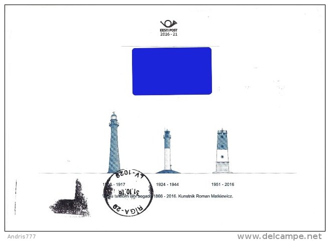 Estonia Estland Estonie 2016 (21) Lighthouses Of Estonia - Virtsu Lighthouse (addressed FDC) - Estonia