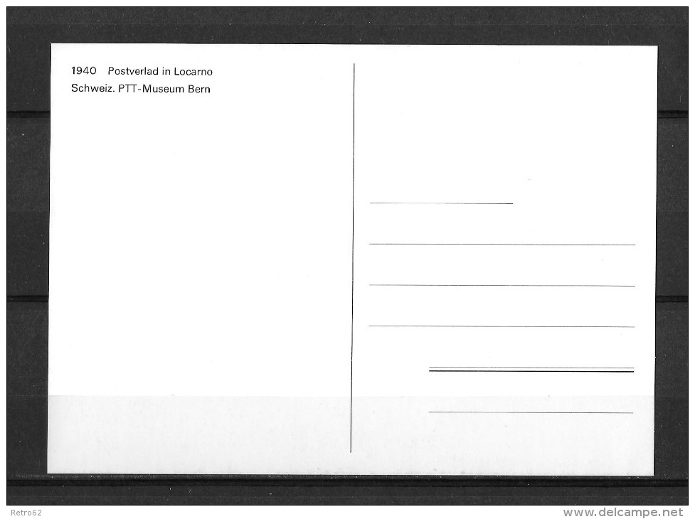 POSTVERLAD IN LOCARNO &#8594; Postbeförderung Per Luft Anno 1940 In Locarno, Reprokarte Ca.1960 - Autres & Non Classés