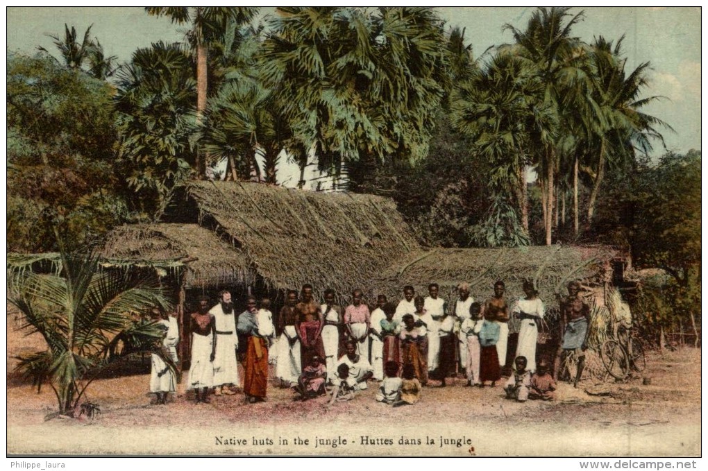 NATIVE HUTS IN THE JUNGLE - Sri Lanka (Ceylon)