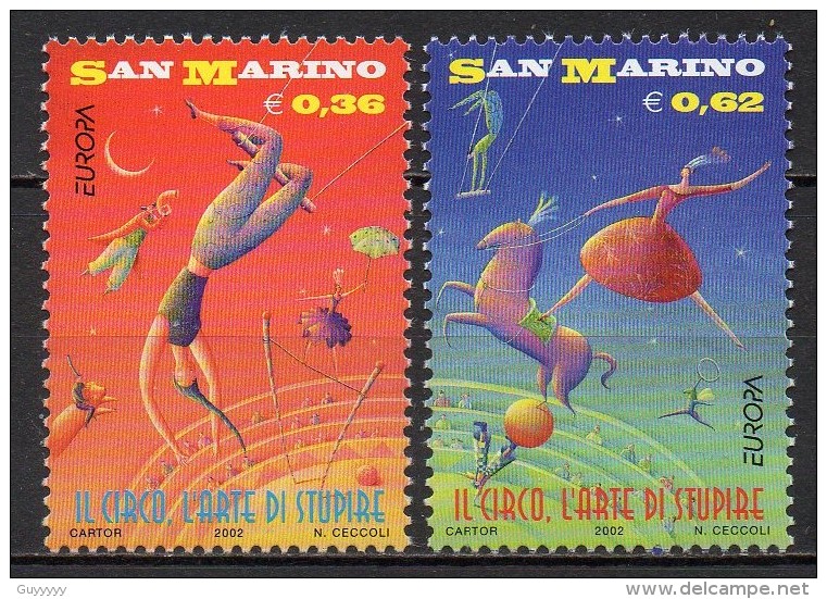 Saint-Marin - 2002 - Yvert N° 1805 & 1806 **  - Europa - Neufs