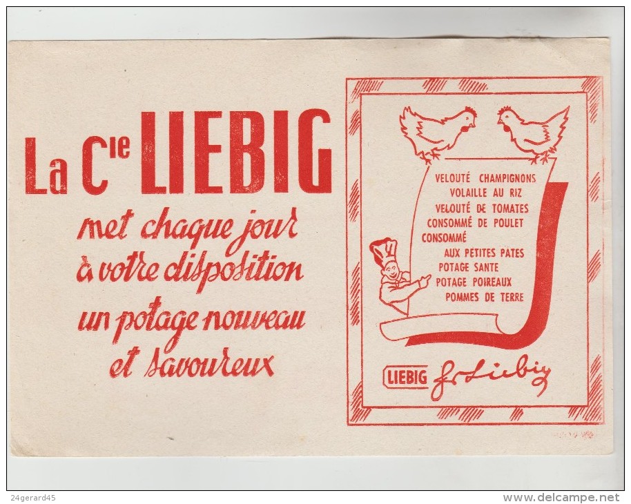 BUVARD PUBLICITAIRE POTAGE - La Cie LIEBIG Met Chaque Jour à Votre Disposition Un Potage Nouveau Et Savoureux - Soups & Sauces